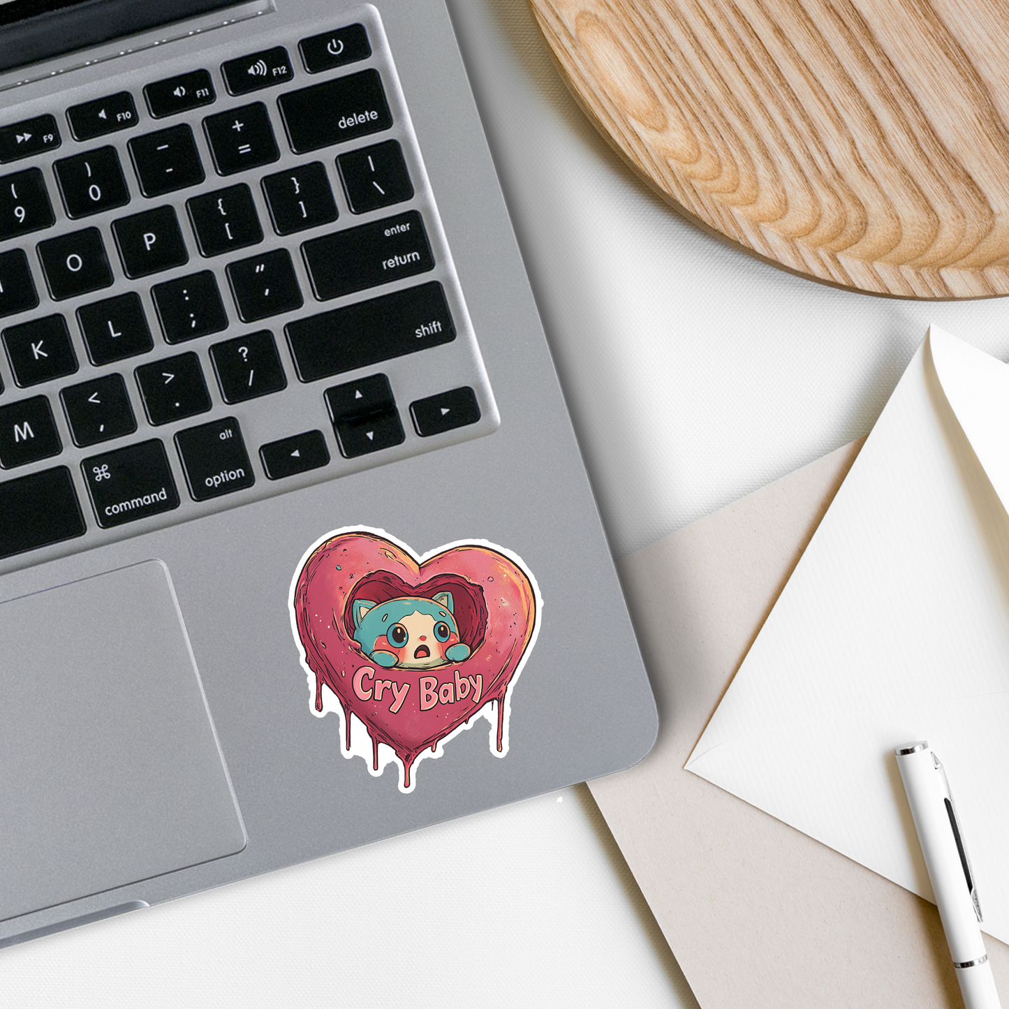 Cry Baby Heart | Cute | Waterproof Sticker | 2.5"