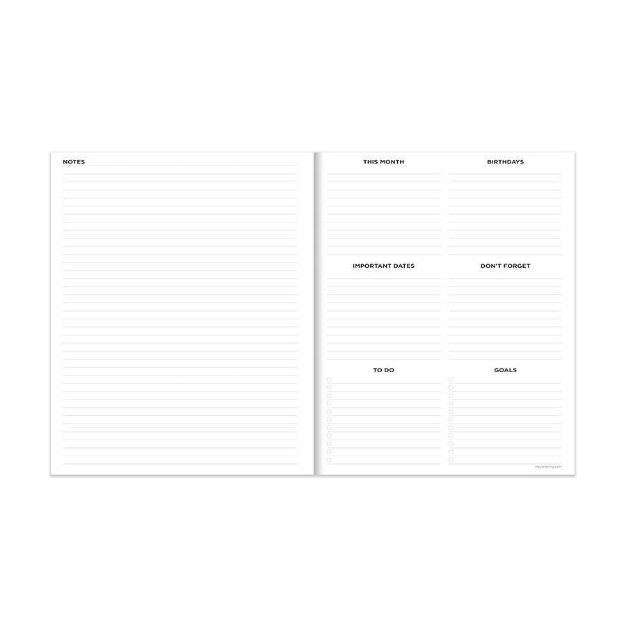 Delicate Peach Boho Undated Medium Monthly Planner