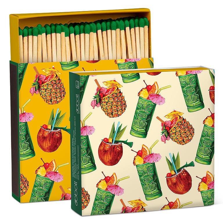 Tiki Cocktails Square Matches. 100 Sticks