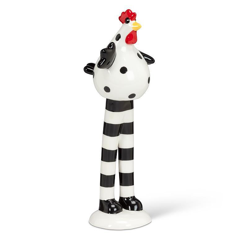 Dotted Chicken with Striped Legs