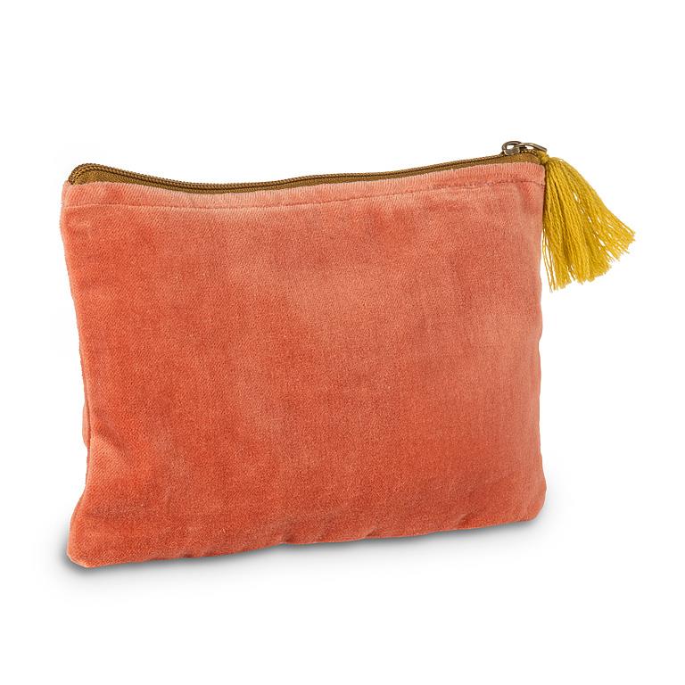 Velvet striped pouch