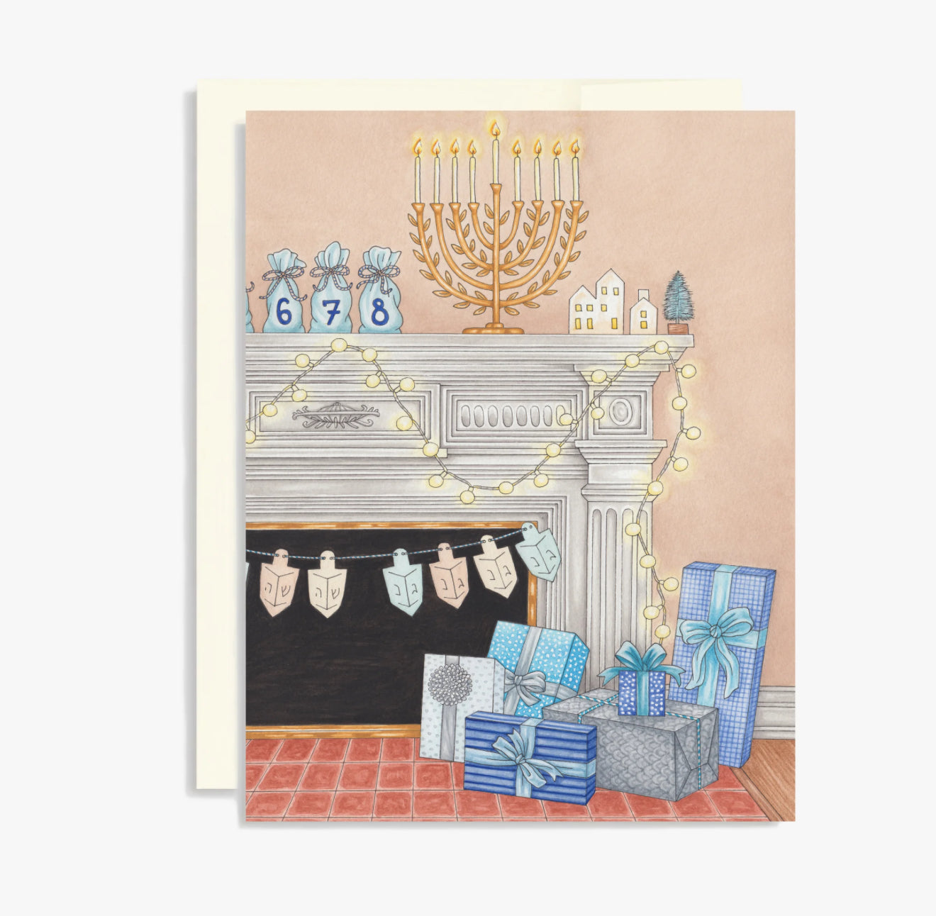 Hanukkah mantel greeting card