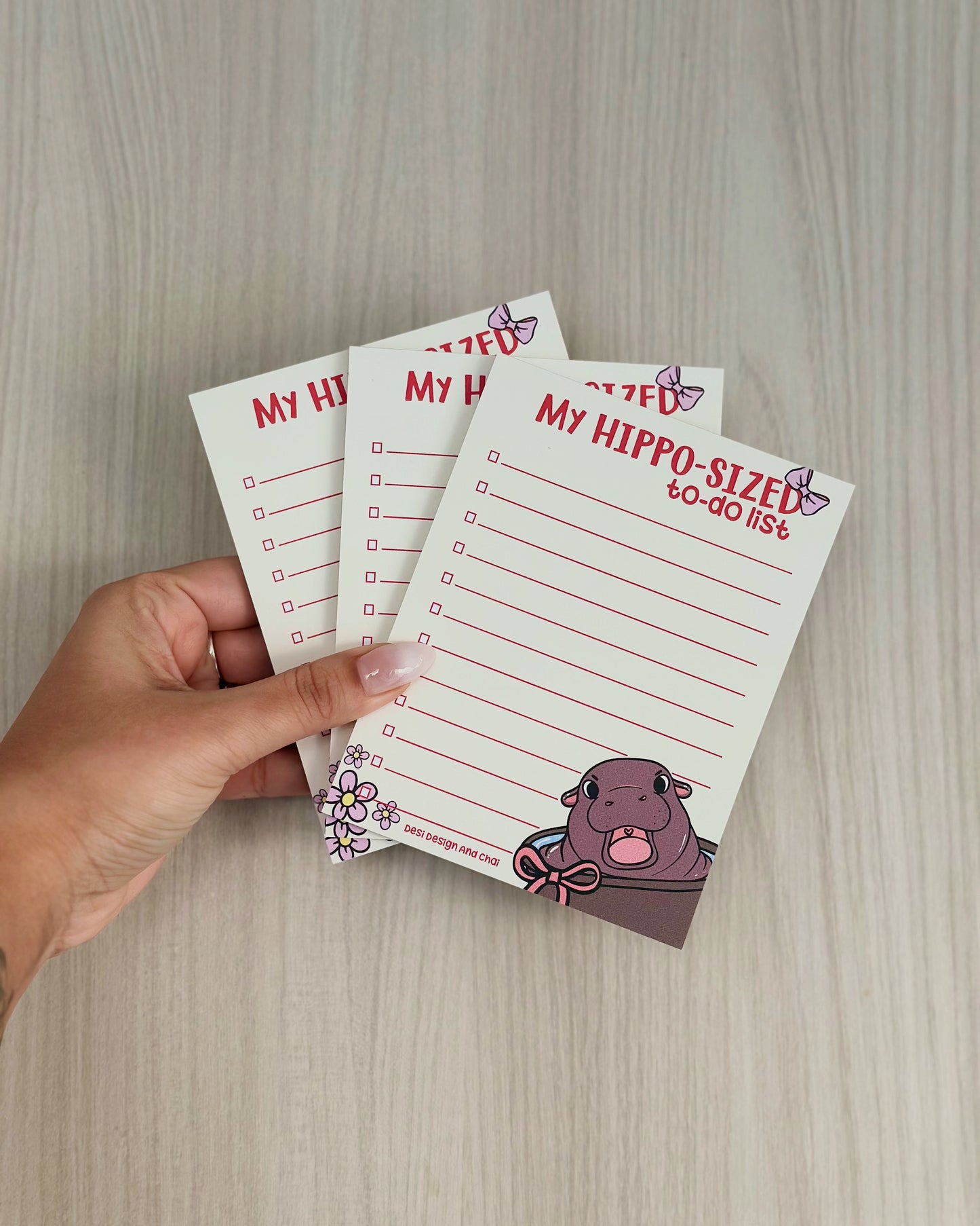Hippo sized to do list - Moo Deng notepad