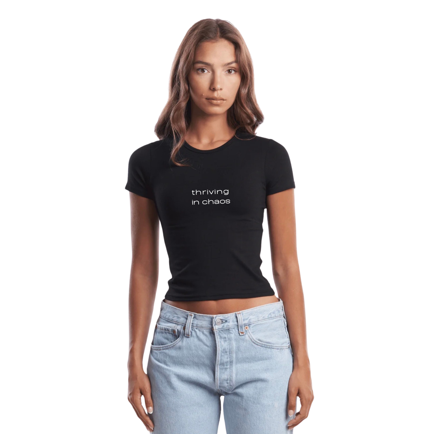 Thriving in chaos - bamboo stretch crop top