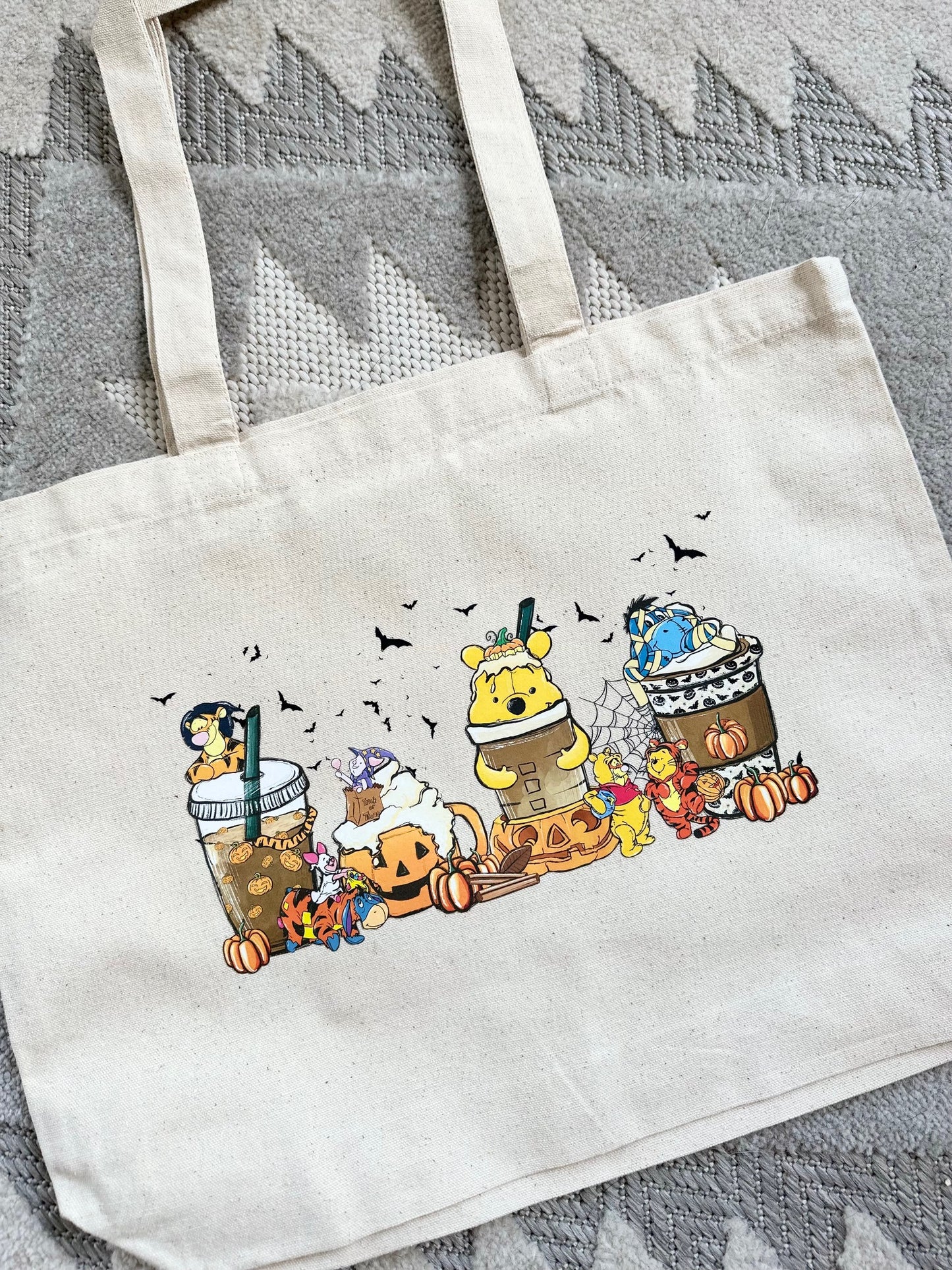 Pooh fall drink tote bag