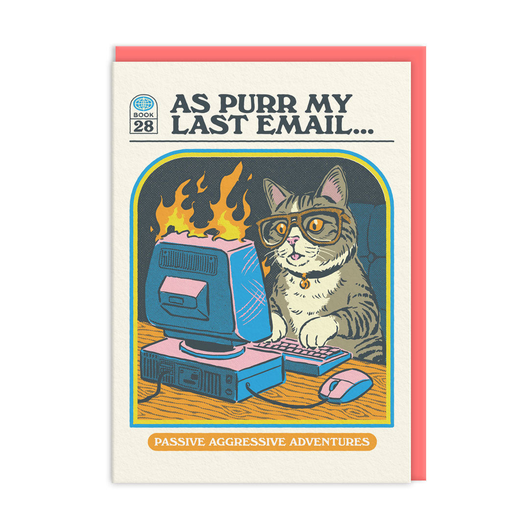 As Purr My Last E Mail Greeting Card: Single Greeting Card