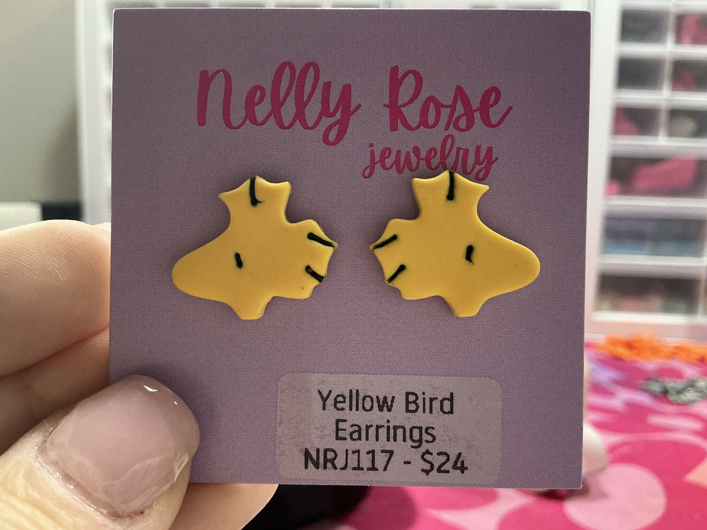 NRJ117 Yellow Bird Studs