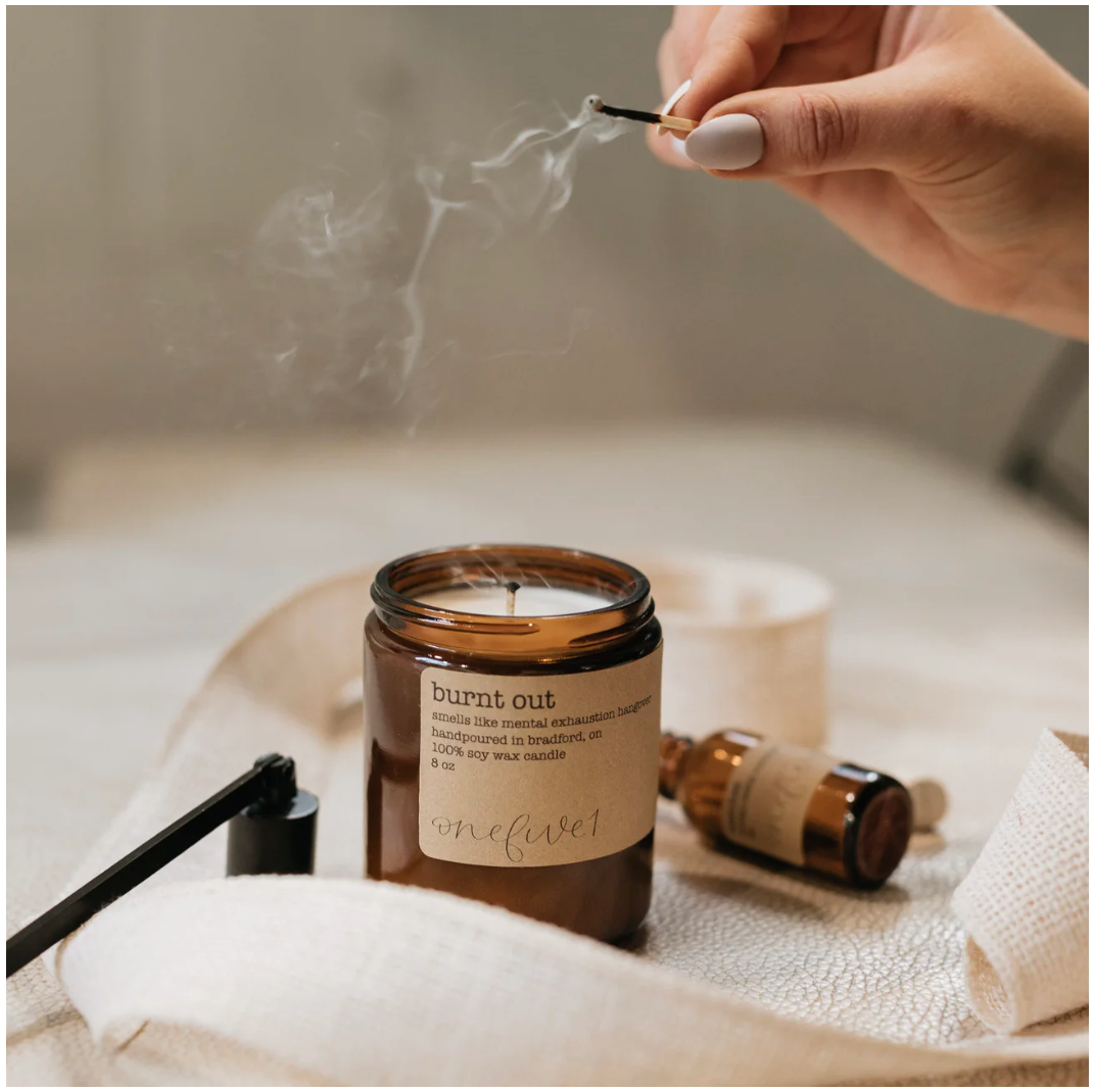burnt out- soy wax candle