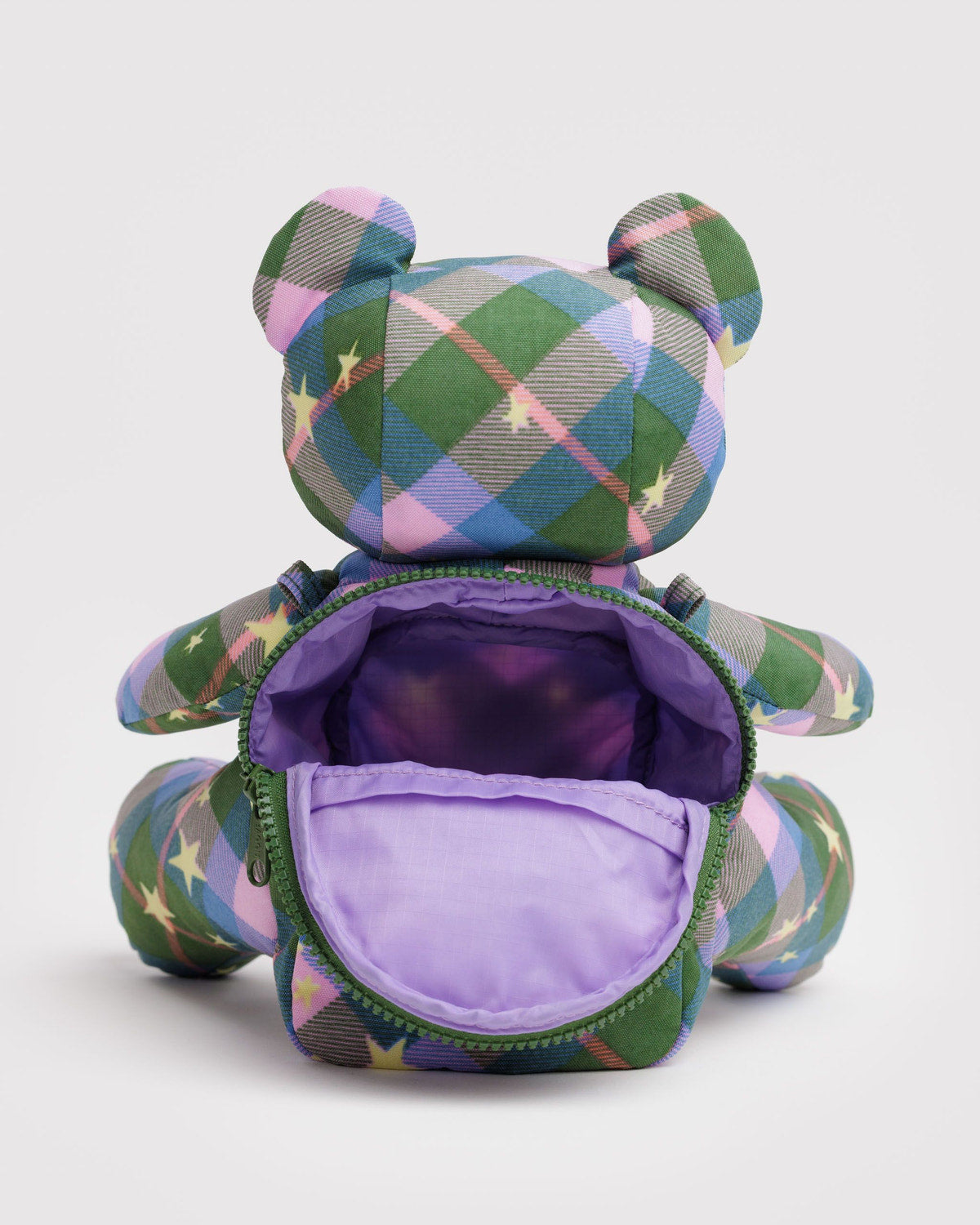Baggu - Green star plaid Bear Bag