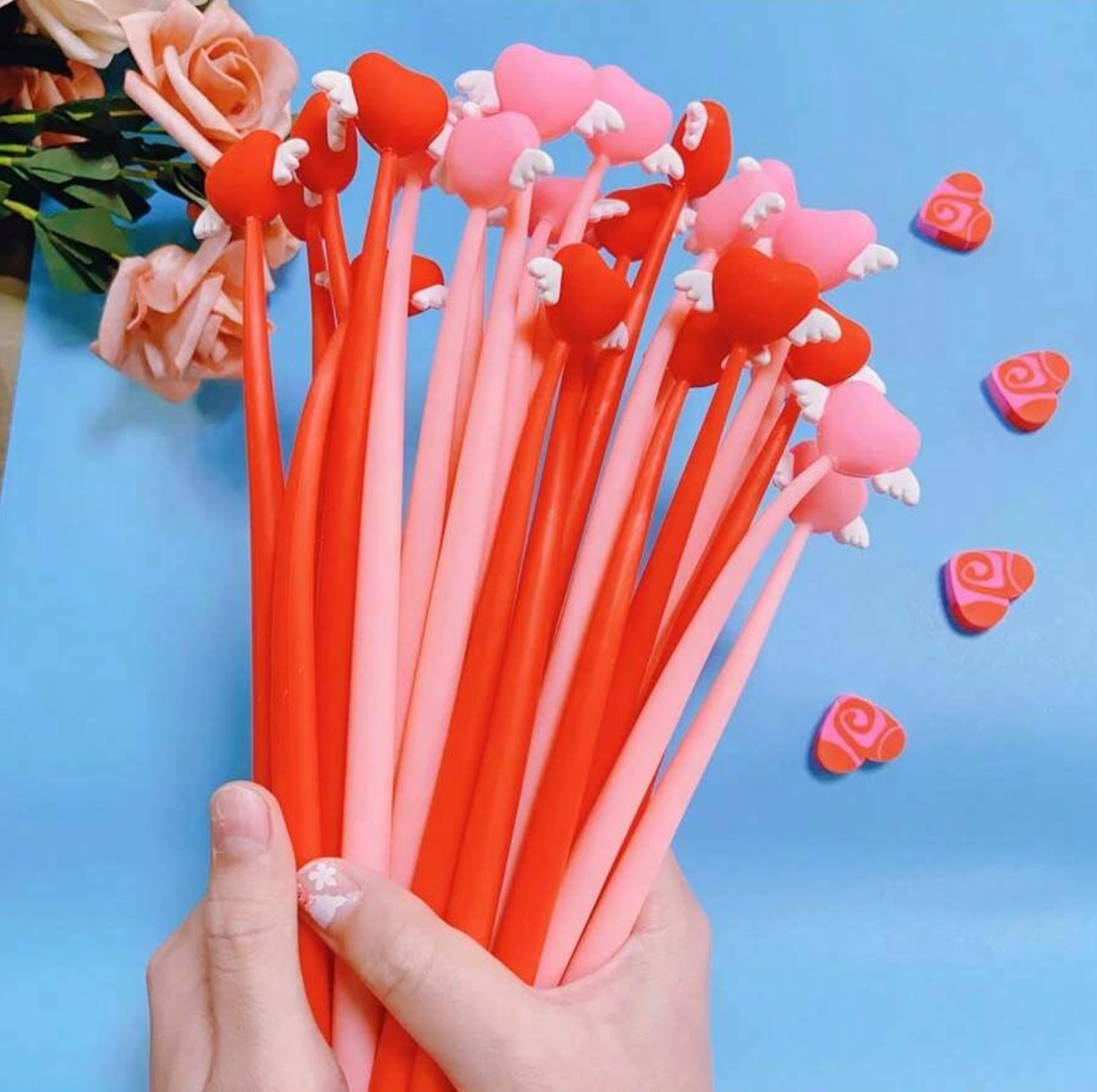 Heart angel gel pens