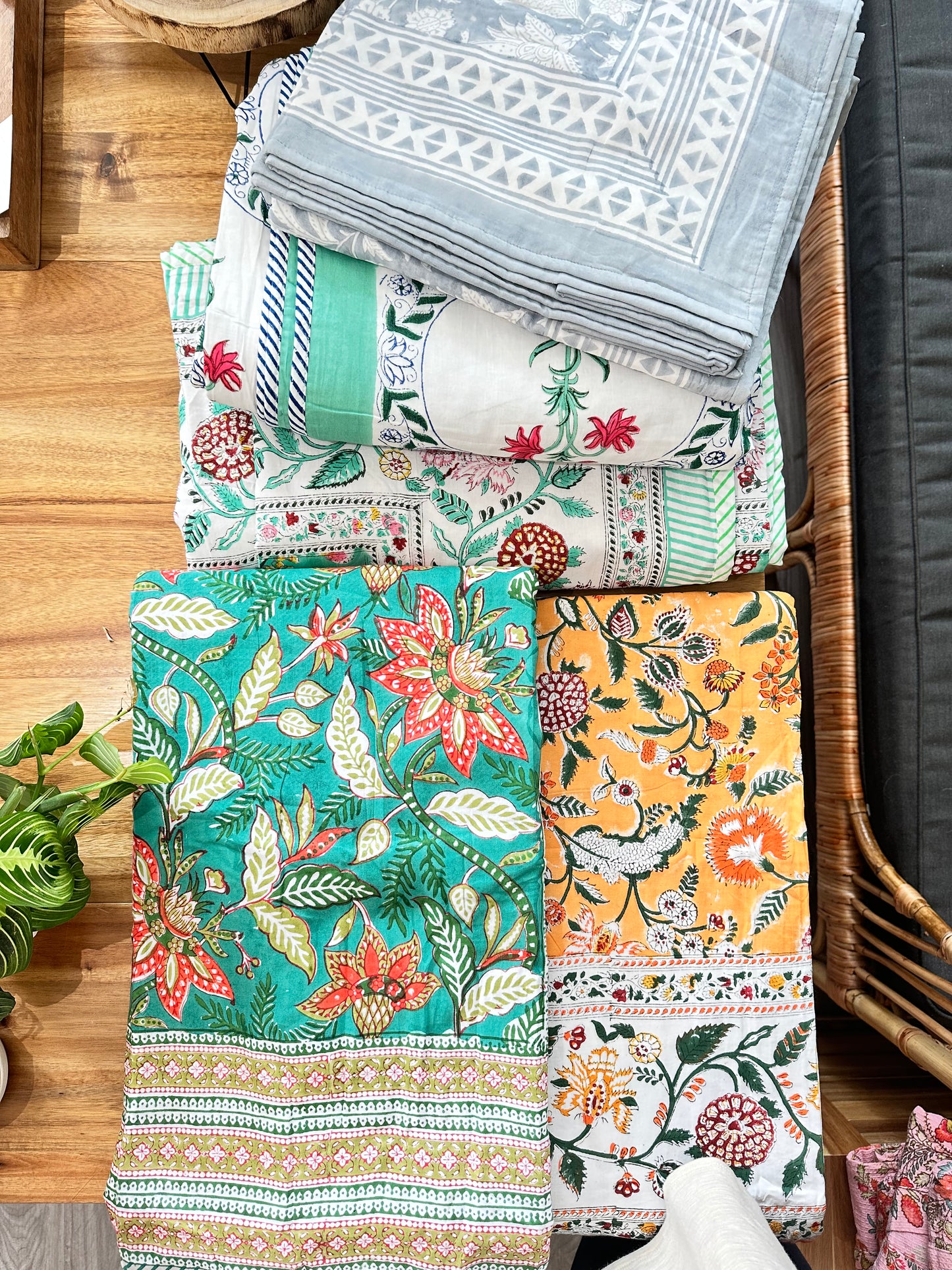 Reversible Sanganer hand blockprint Dohar