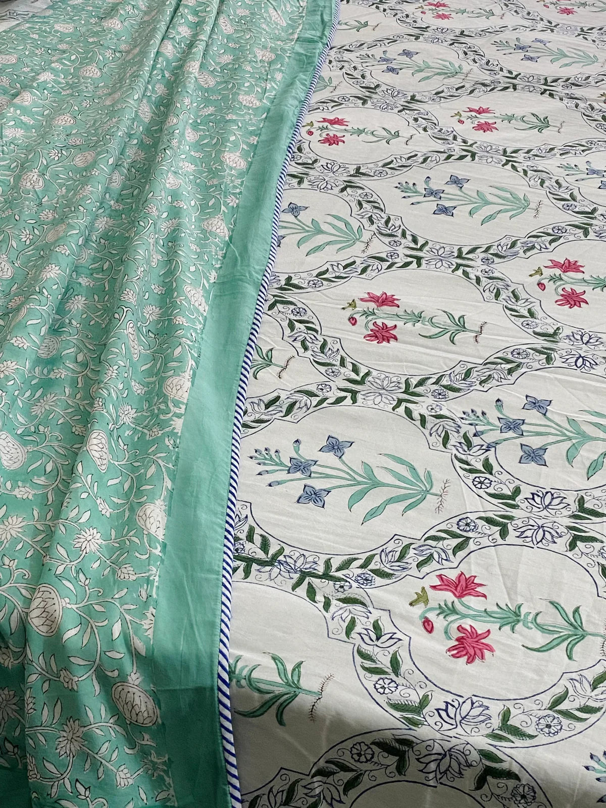 Reversible Sanganer hand blockprint Dohar