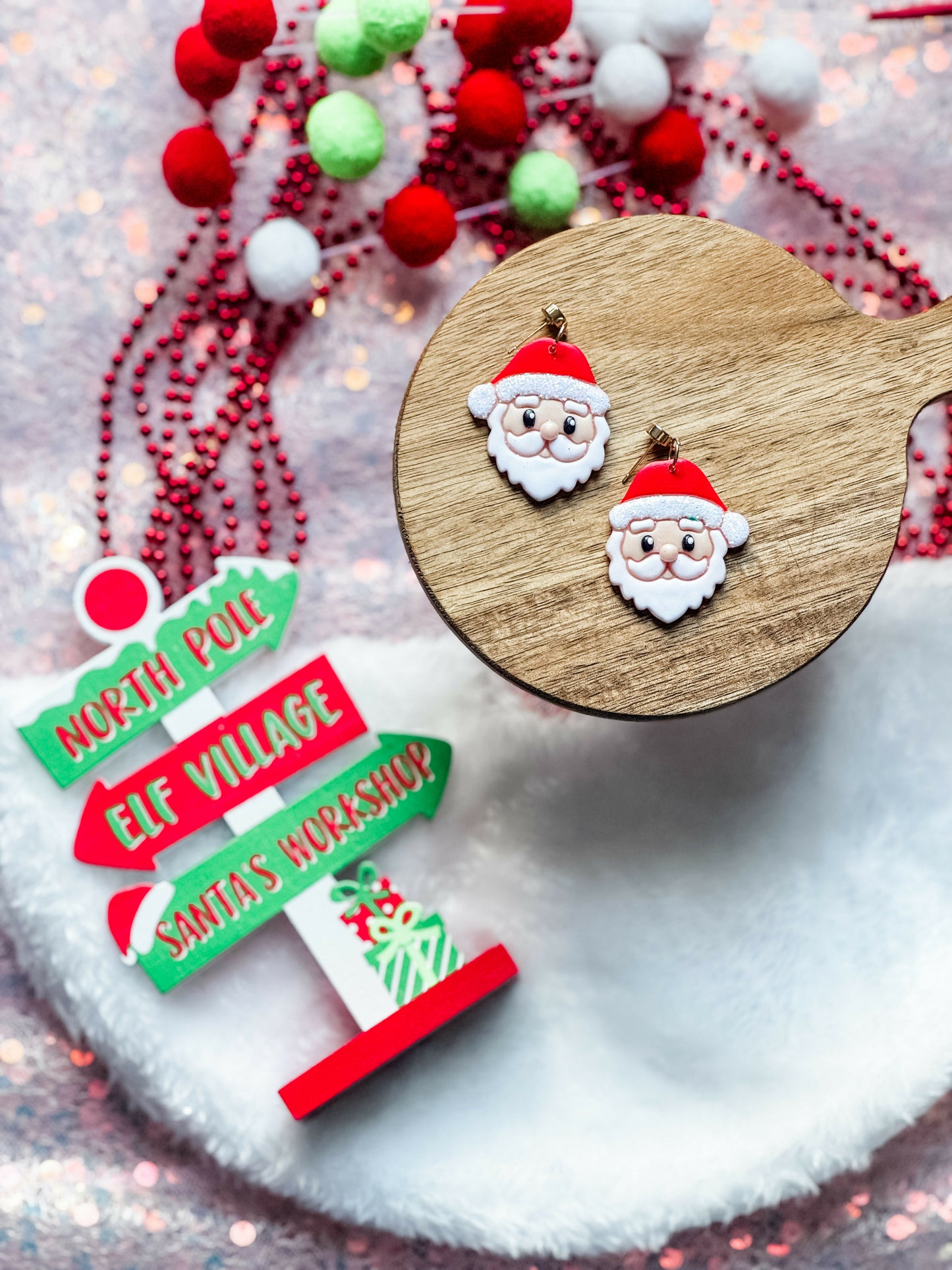 NRJ095 Santa Earrings