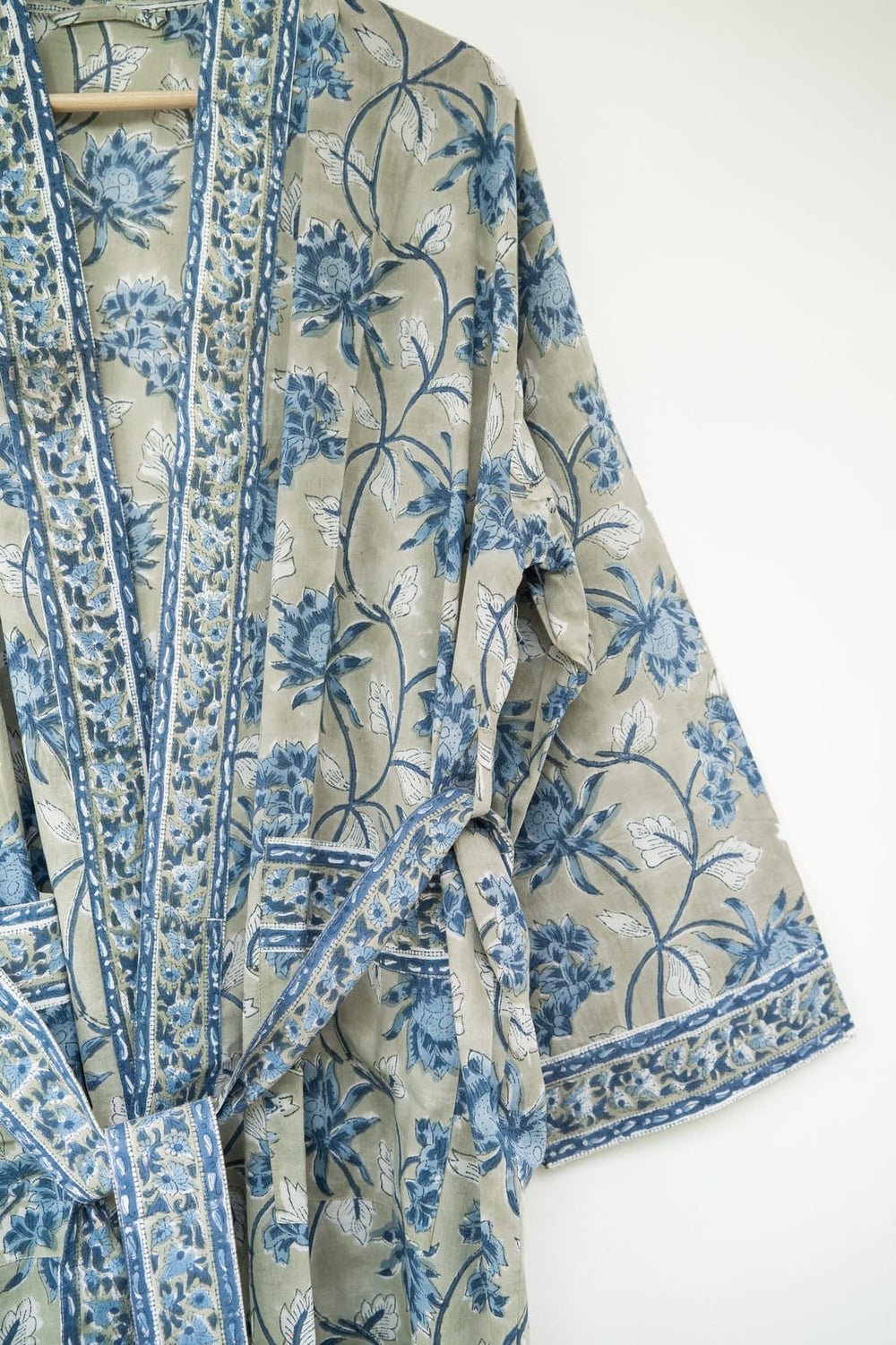 Block printed handmade cotton bath robes