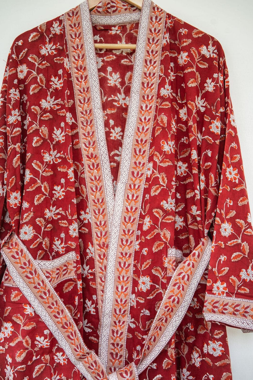 Block printed handmade cotton bath robes