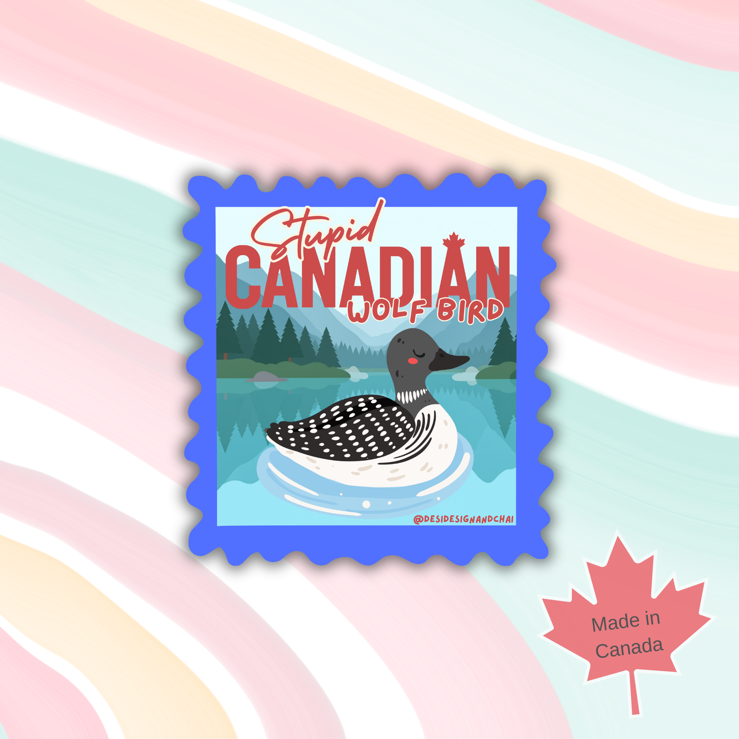 Stupid Canadian wolf bird- Vinyl Sticker