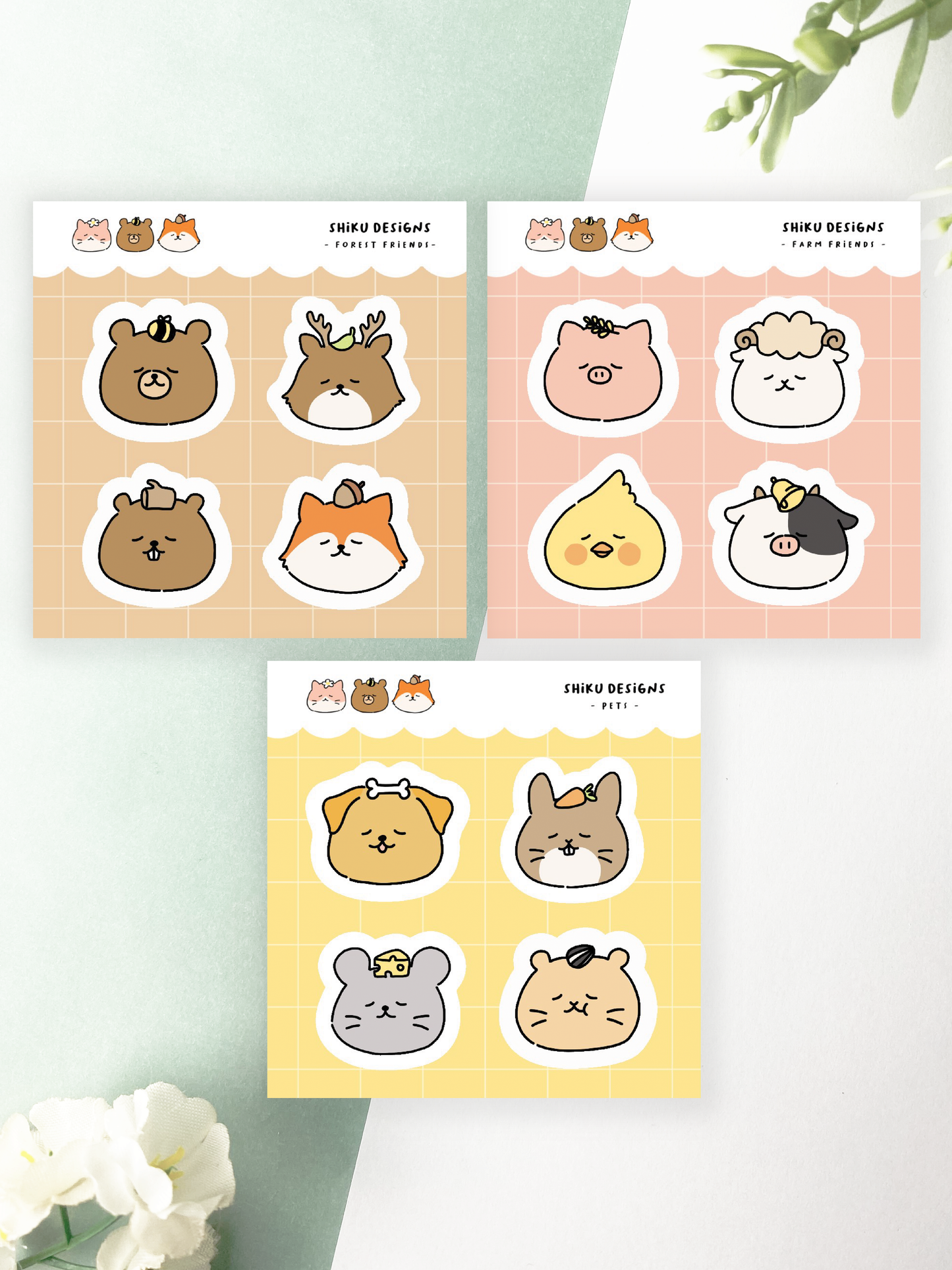 Zoo and Farm Animals Sticker Sheet