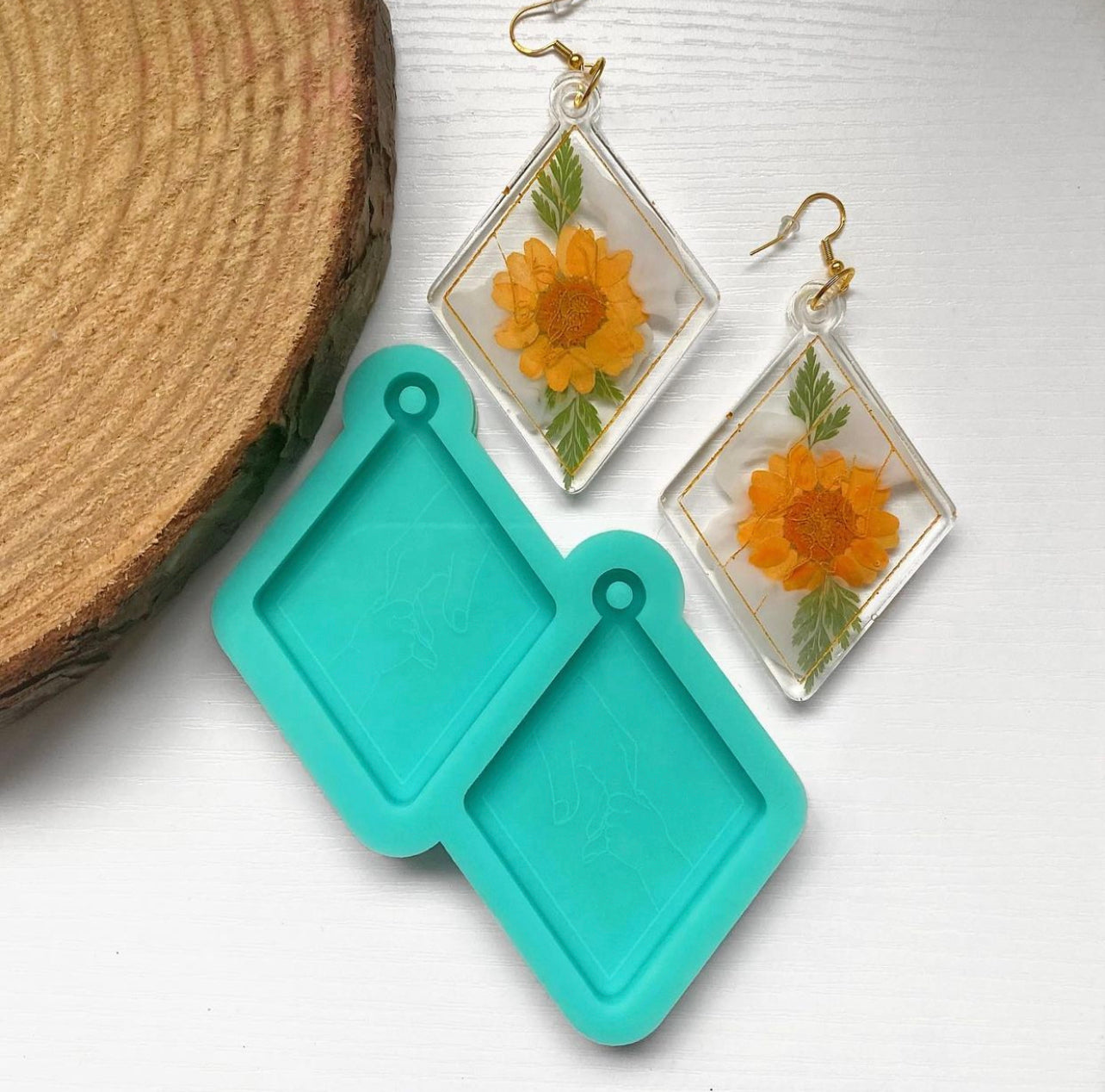 Diamond mommy & me keychains/ earrings silicone mold