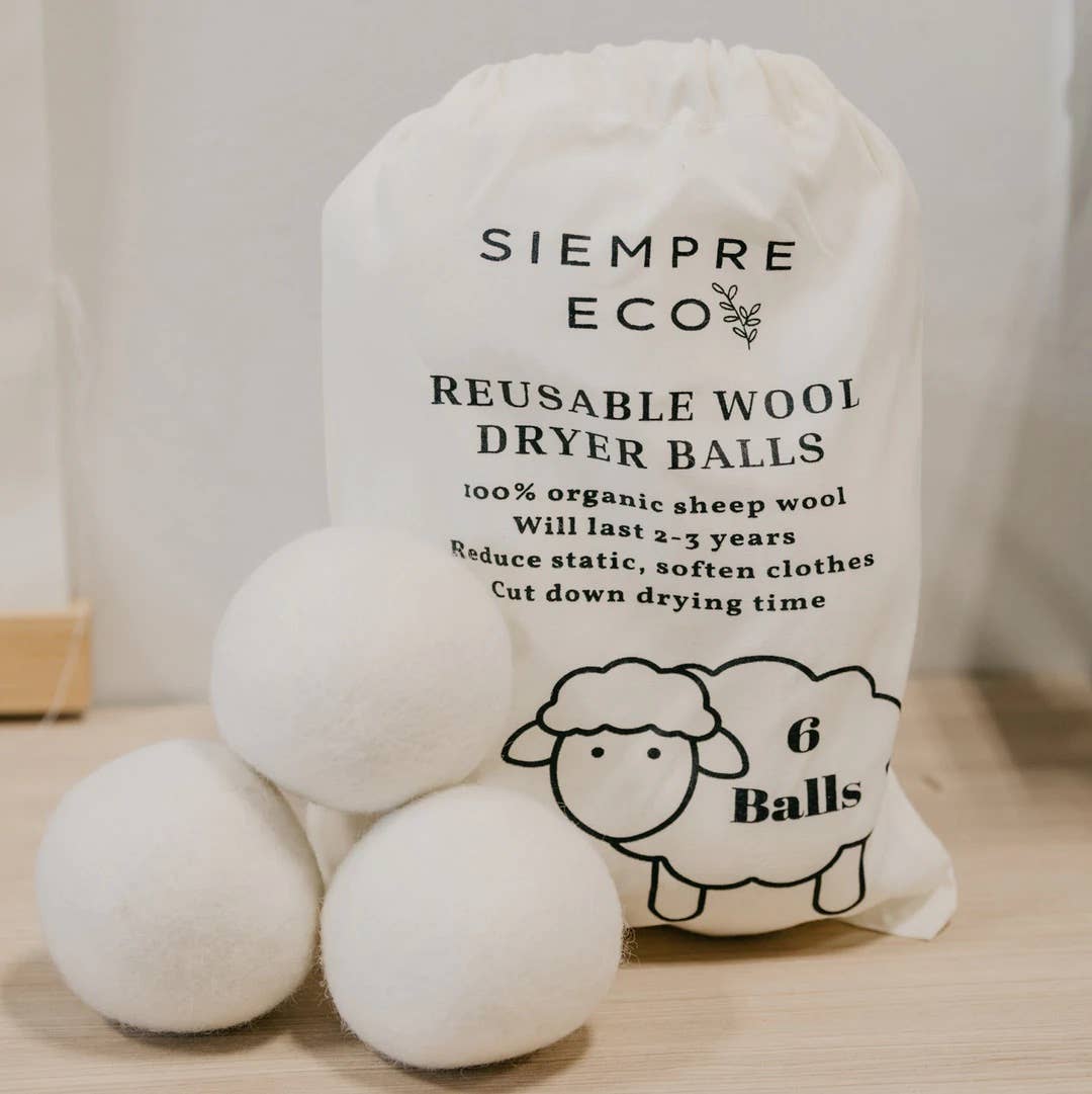 Reusable Wool Dryer Balls (6 pack)