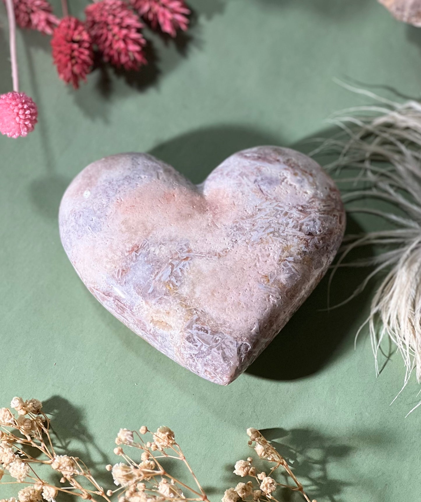 Crystal Pink amethyst heart shape 135805