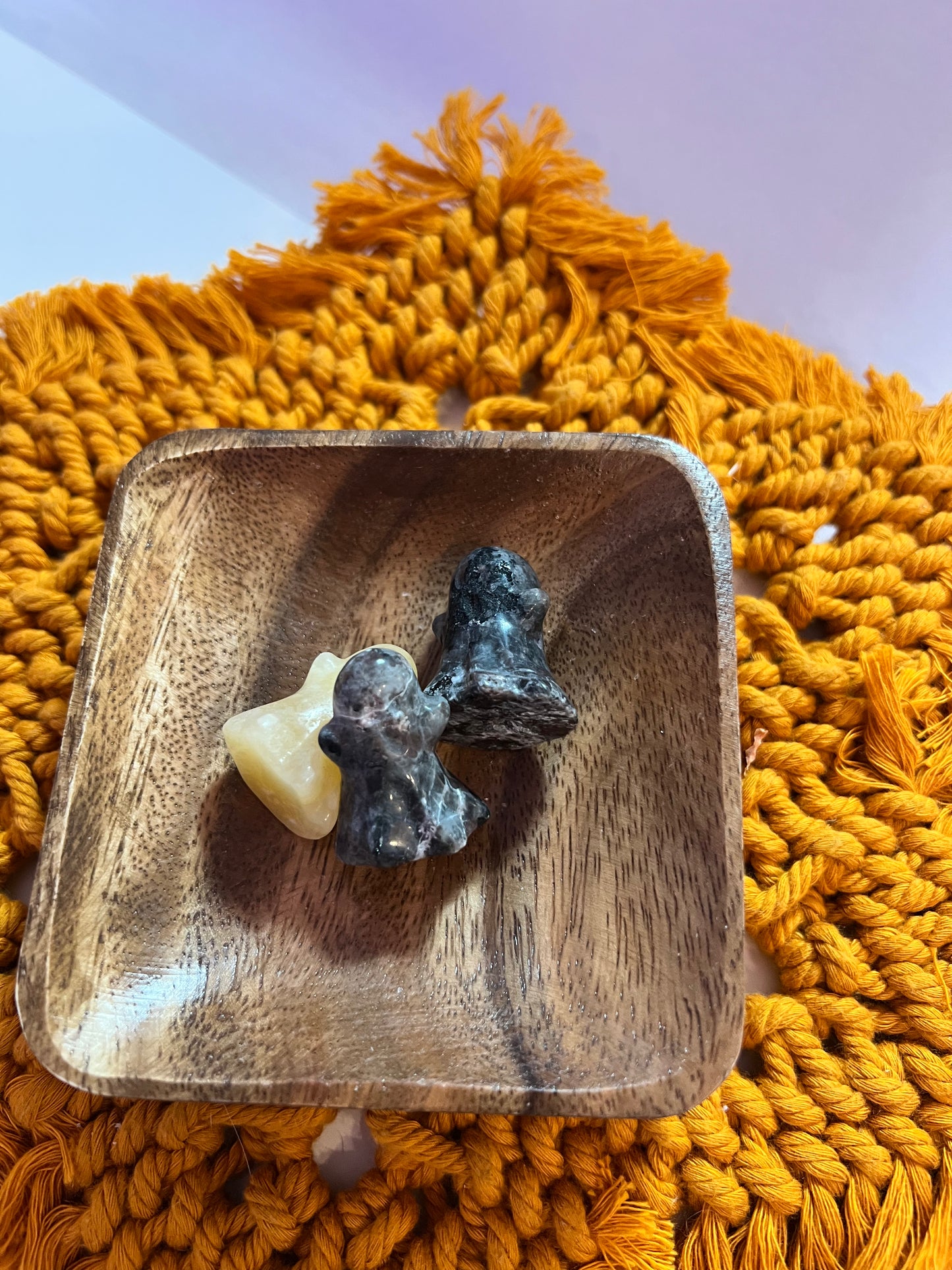 Ghosts shaped crystal carvings