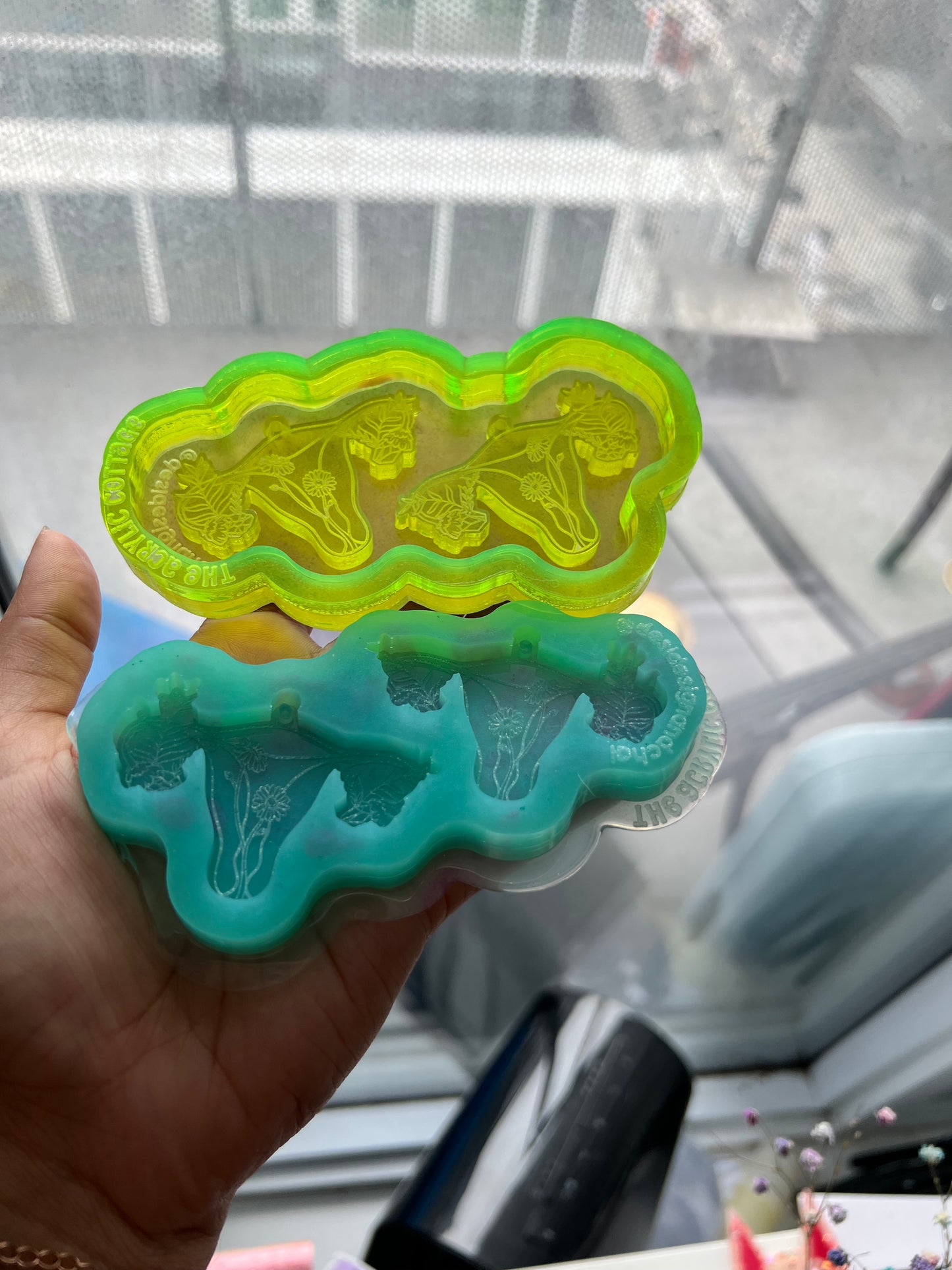 Female empowerment uterus tray and earring/keychain silicone mold