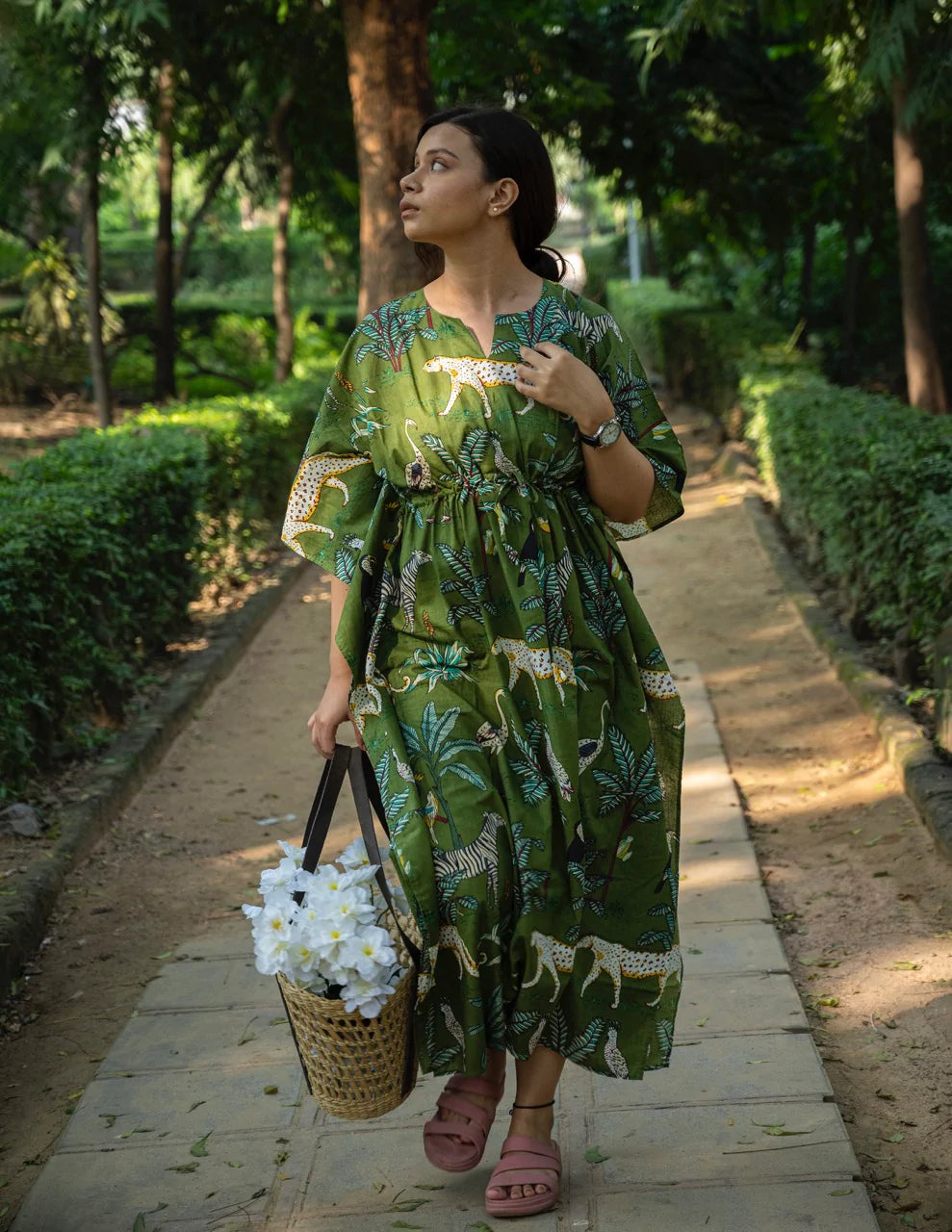 Jungle fever blockprint Cotton Kaftan