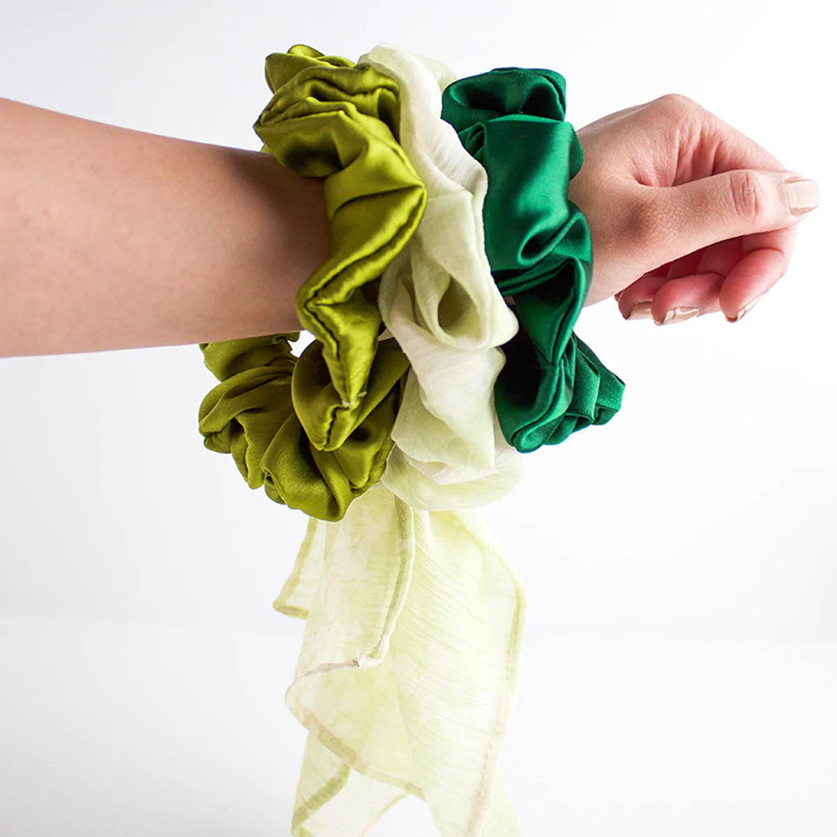 LIMN Chiffon and satin scrunchies