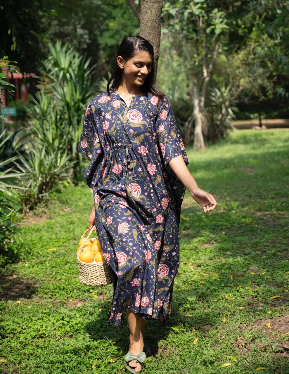 Mughal blockprint Cotton Kaftan