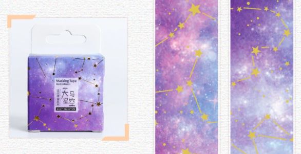 Constellations/Galaxy Horoscope Sakura washi tape