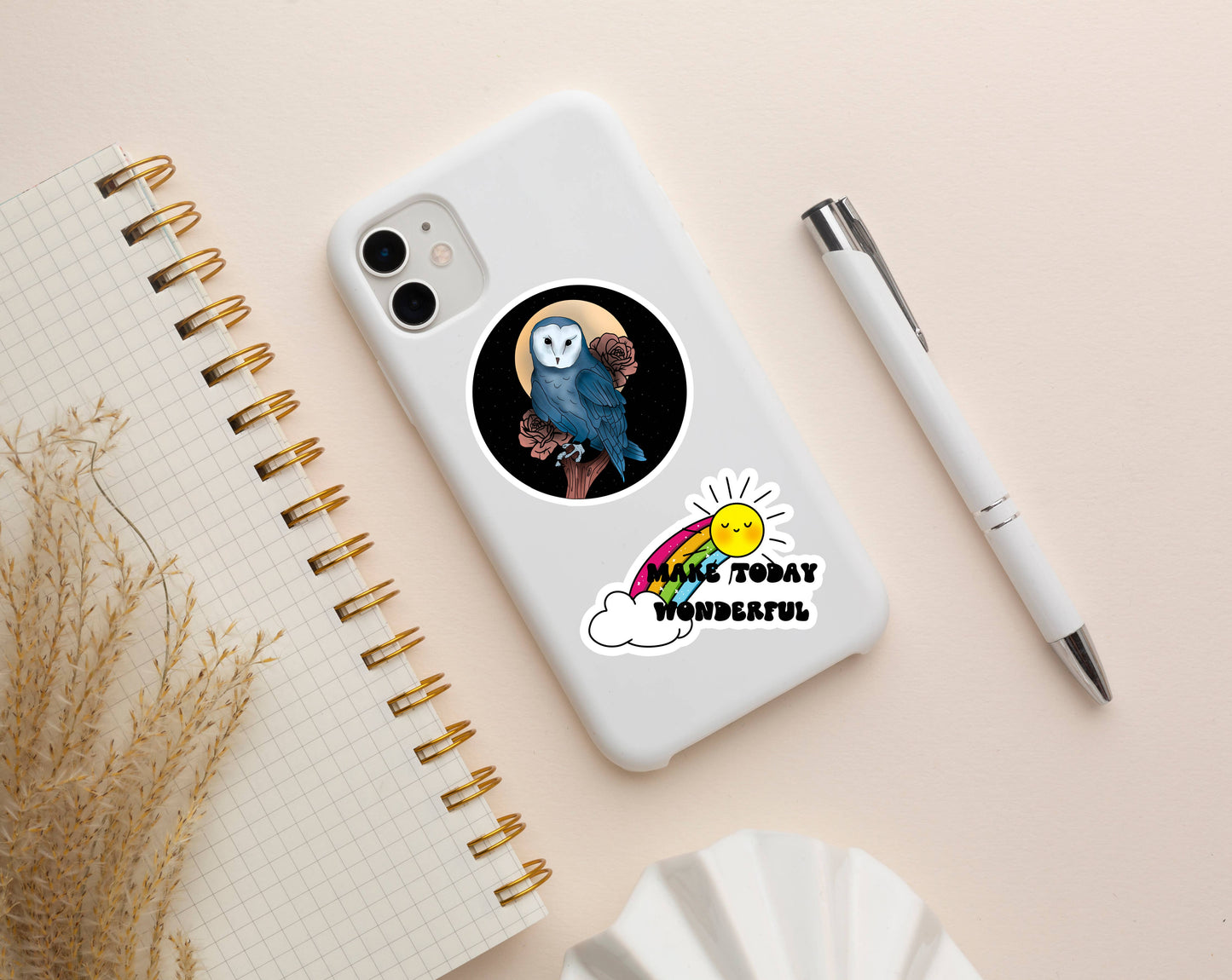 Cat and Books | Cute | Reading | Waterproof Sticker | 3"