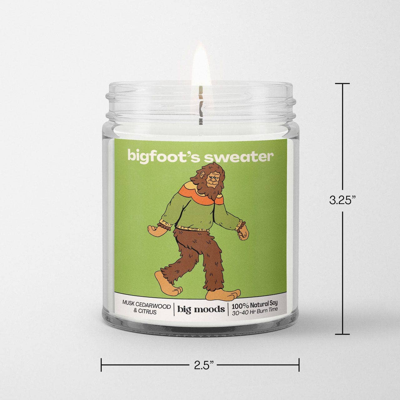 "Bigfoot's Sweater" Musk, Cedarwood, & Citrus - Soy Candle