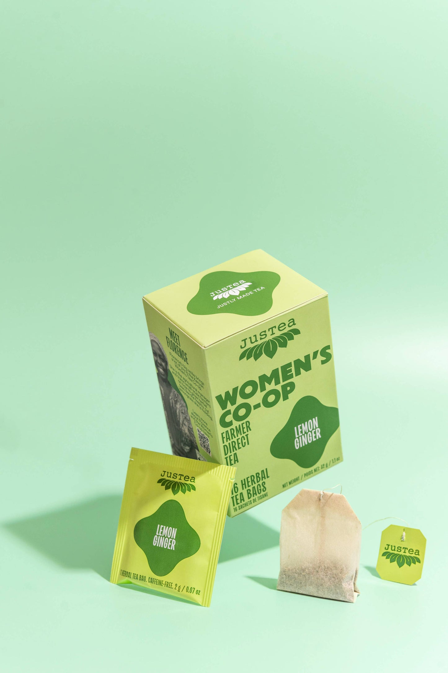 Lemon Ginger Tea Bags - Organic, Fair-Trade, Herbal Tea