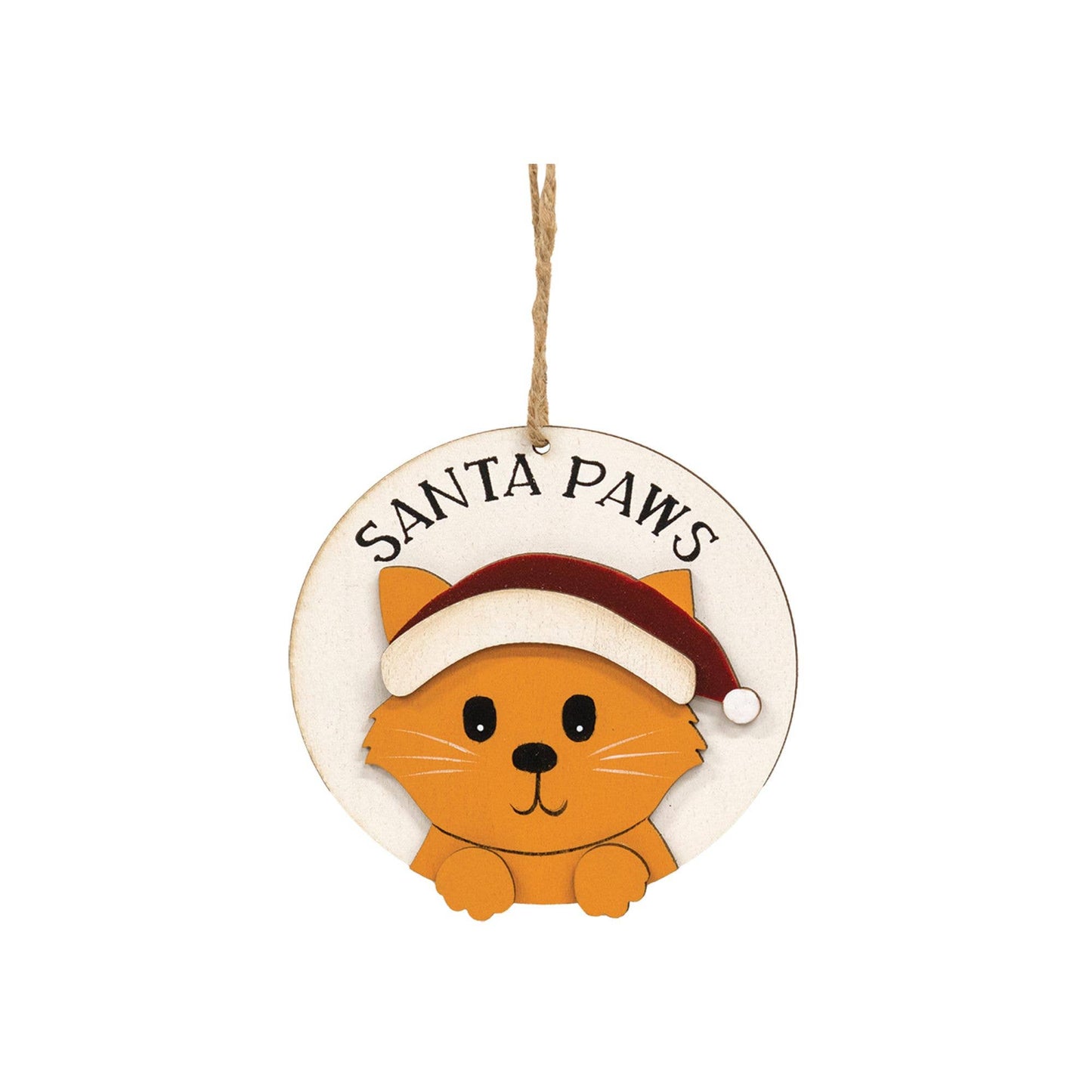 Santa Paws Kitty Christmas Ornament