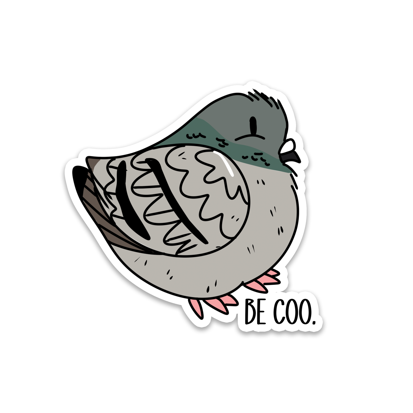 Be Coo Pigeon | Animals | Bird | Waterproof Sticker | 2.5"