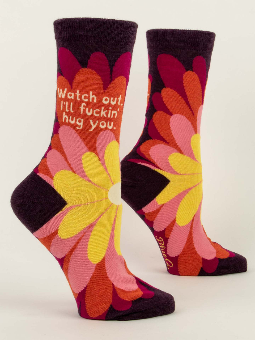 Watch Out. I'll Fuckin' Hug You - Womens Crew Socks