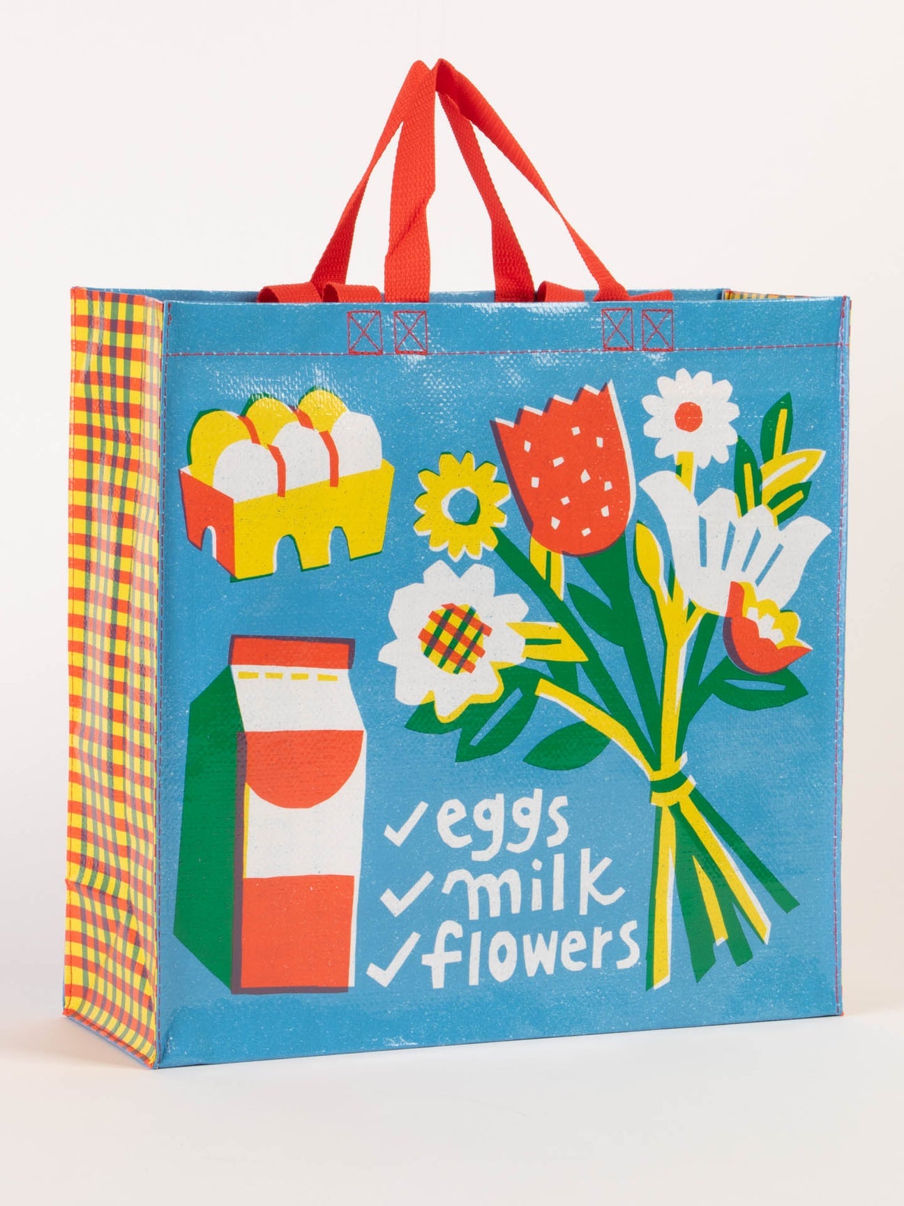Eggs. Milk. Flowers. Shopper