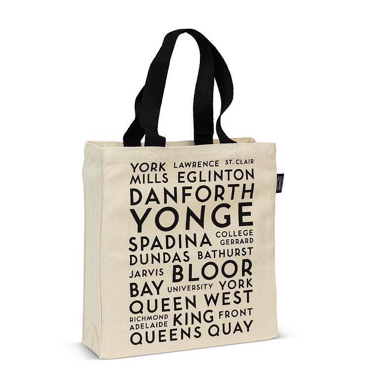 Toronto Street Names Tote Bag
