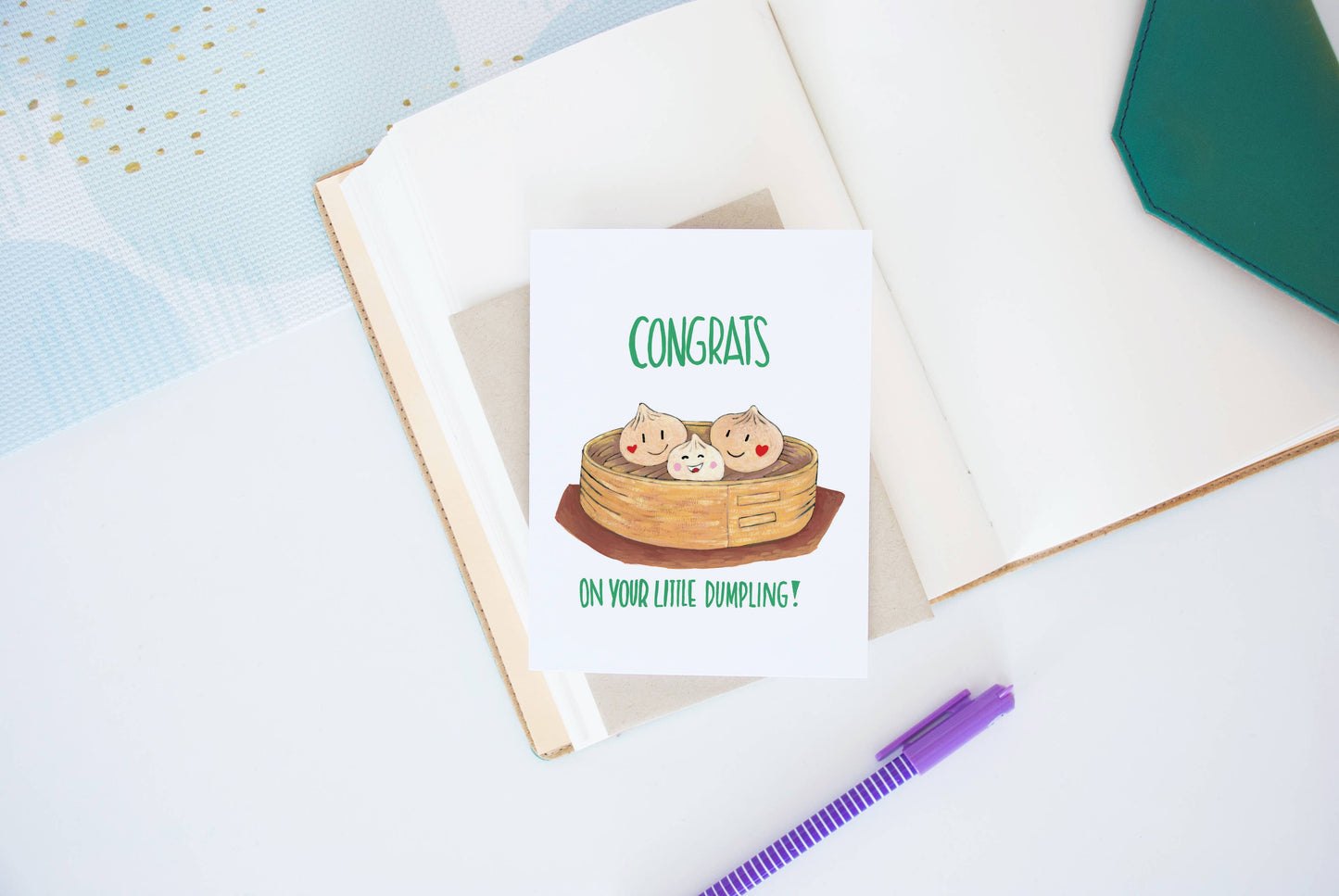 Congrats on your Little Dumpling Card - Hop & Flop