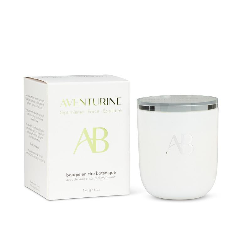 Aventurine small crystal candle