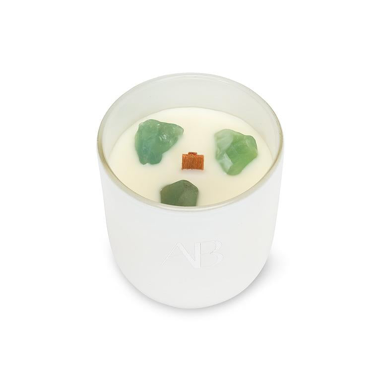 Aventurine small crystal candle