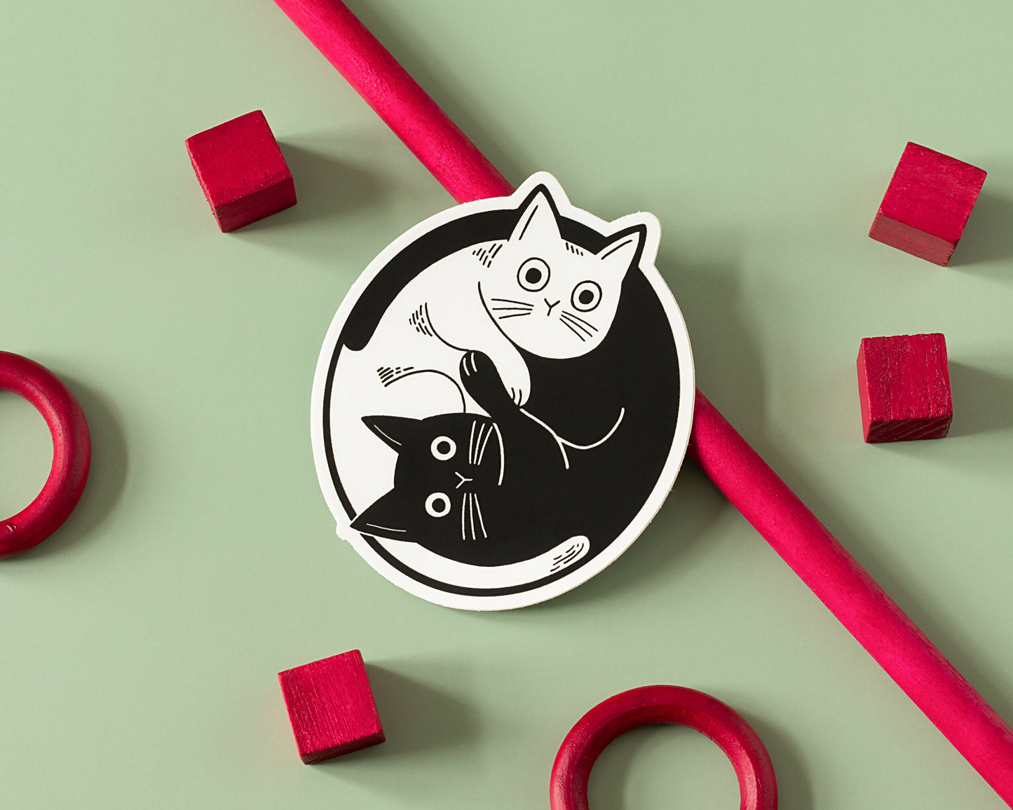 SPL S005 Yin Yang Cats - Sticker