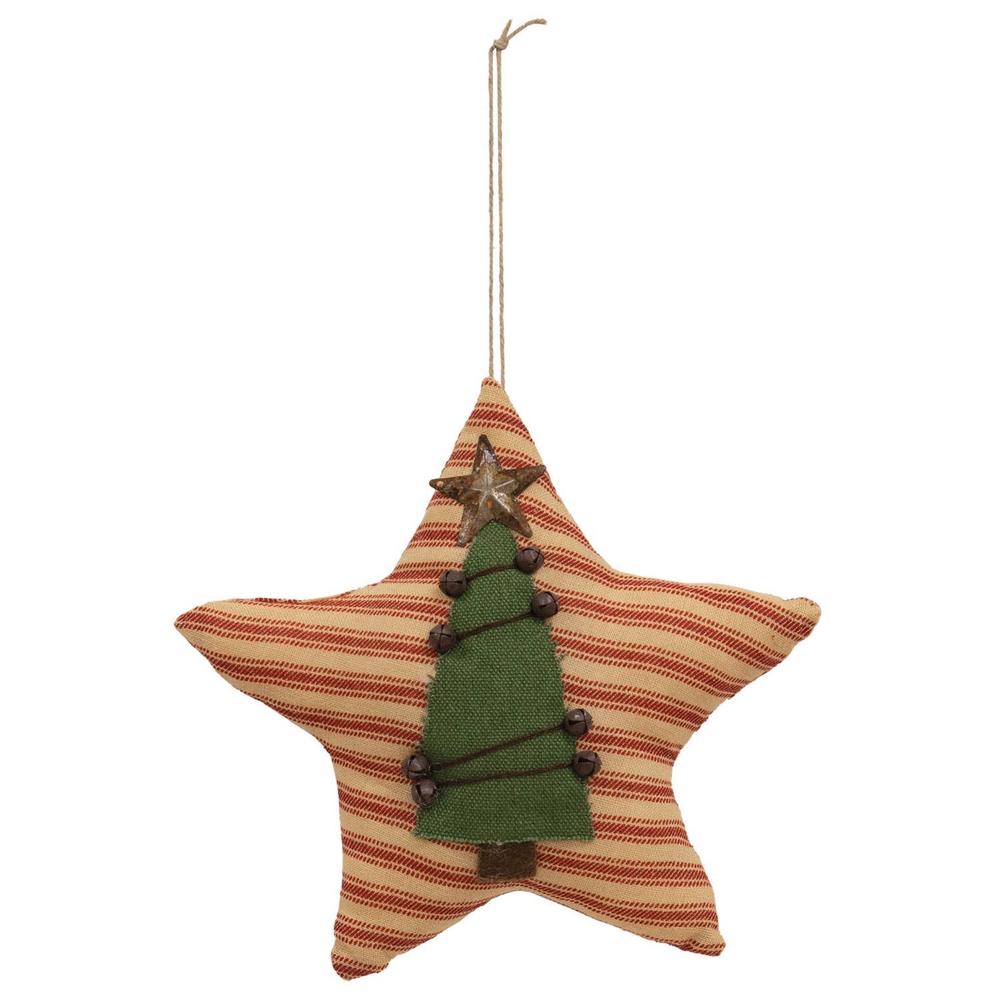 Primitive Tree Red Ticking Star Ornament