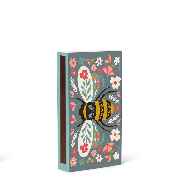 Colourful Floral Bee Matches. 45 Sticks