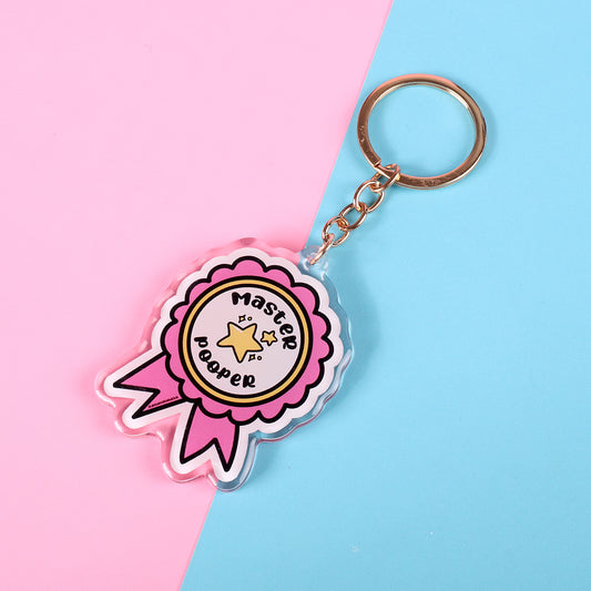 Acrylic master pooper keychain