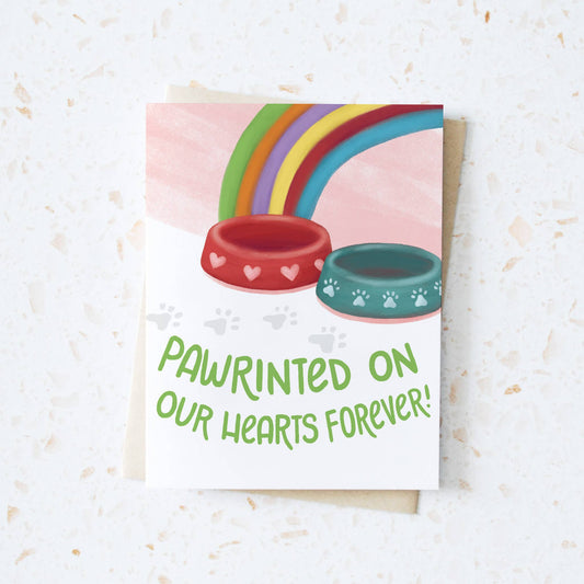 Hop & Flop - Pawrinted on our Hearts Forever - Pet Loss Greeting Card