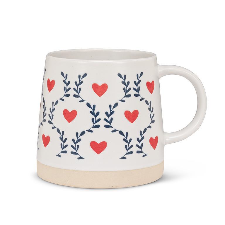 Wide Base Mug with Hearts