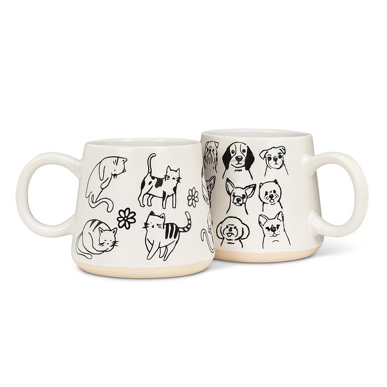 Oversized Mug with cat Drawings