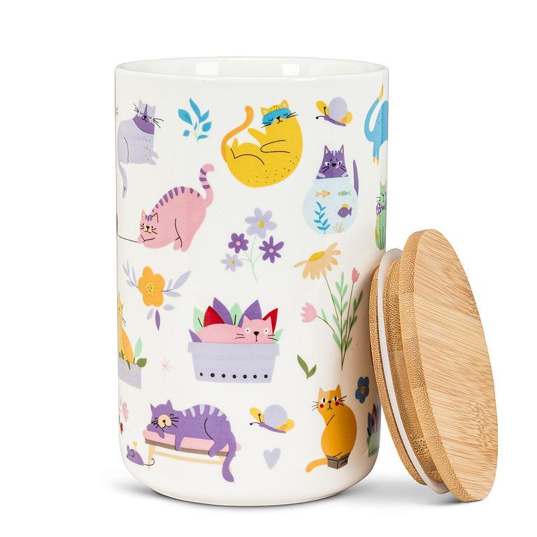 Cats & Flowers Large Cannister
