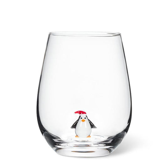 Penguin Stemless Wine Glass